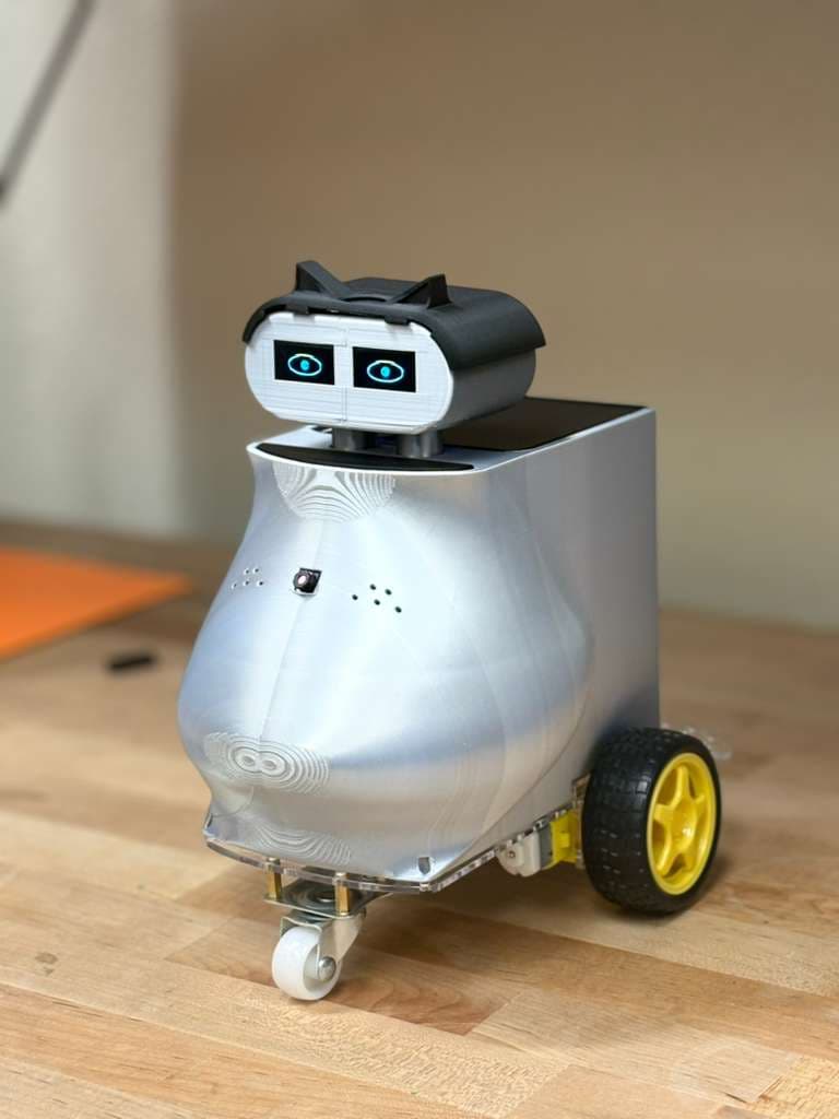 Robogotchi assembled prototype with OLED face